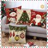 Christmas Cushion Cover 45*45cm Christmas Tree Pattern Christmas Pillow Cover Cushion Cases Santa Claus Cartoon