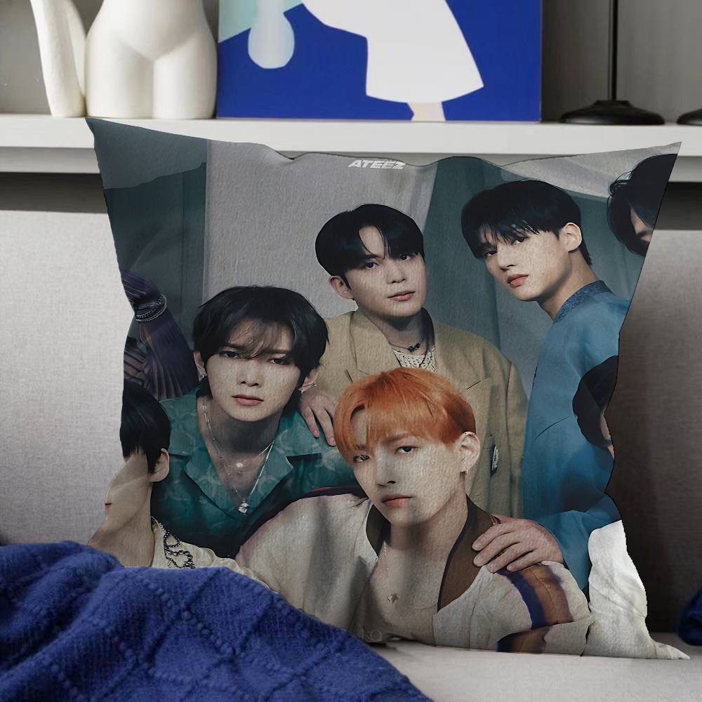 KPOP A-ATEEZs Personalized Pillow Cover Kids Bedroom Wild Party Decor Pillowcase Kid Birthday Shower Gift