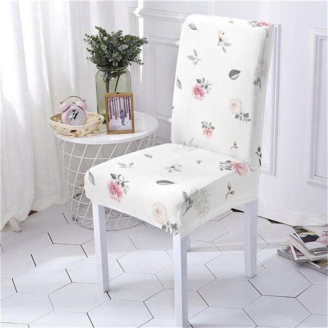 

Чехол для стульев в стиле «растительные цветы» Эластичные чехлы для стульев Растительный узор Чехлы для стульев из эластичного спандекса Главная Stuhlbezug 1PCS