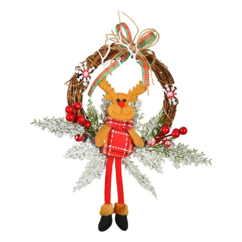 Christmas Wreath Faceless Old Man Door Hanging Decor Hanging Garland For Christmas New Year Xmas Navidad Decoration 46cm 35cm