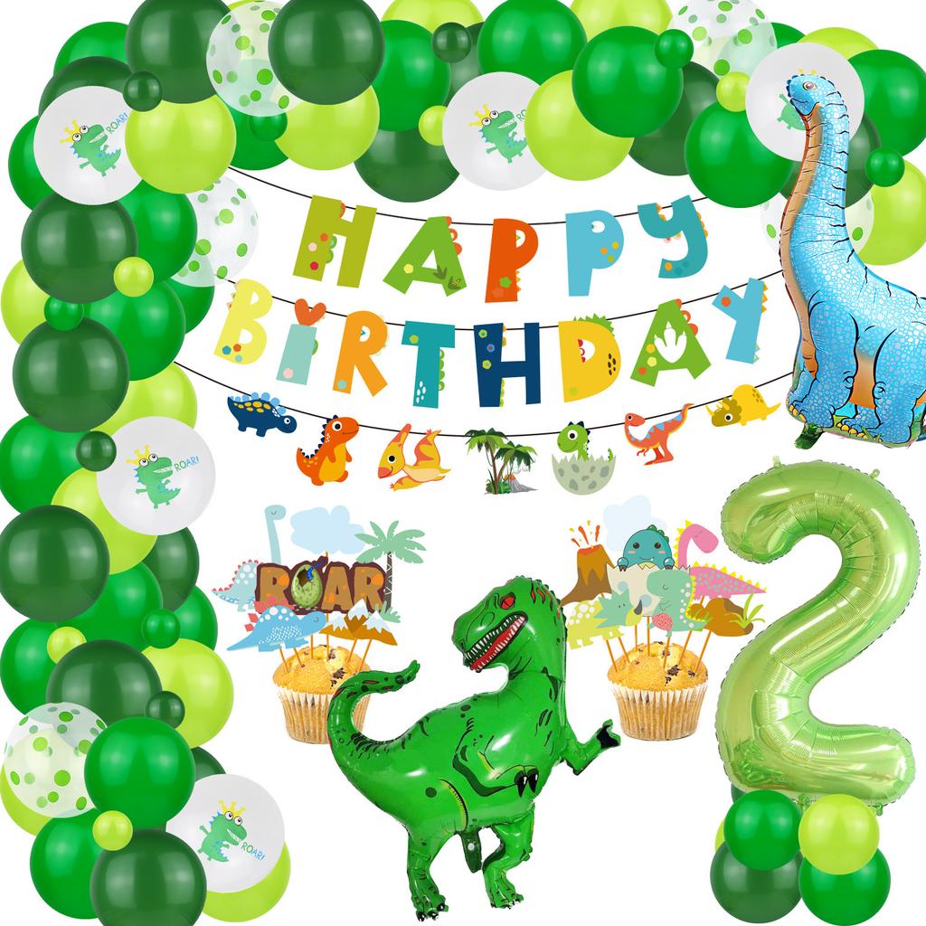 Dinosaur Theme Suit, Boy And Girl Birthday, Baby Birthday Party Decoration, Dinosaur Balloon Background Wall
