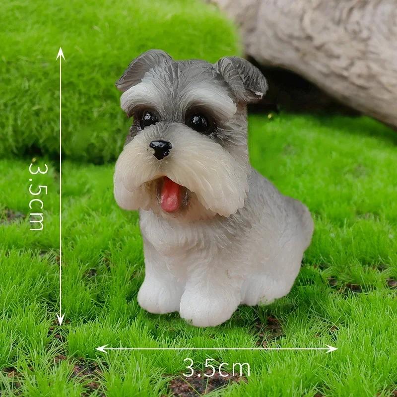 Kawaii Resin Cute Mini Dog Ornaments Figures Miniature Things Statues Dollhouse Room Home Decor Items Desk Accessories