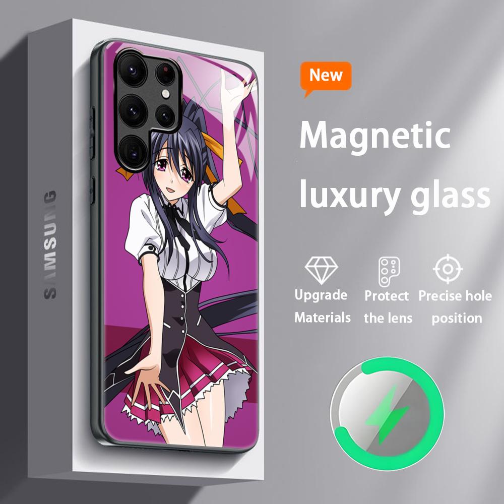 

Популярный чехол для телефона из аниме Школа Дьявола DxD для Samsung S25 S24 S23 S22 S21 S20 Plus Ultra Note20, стеклянный магнитный чехол Samsung S24