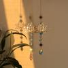 Golden Lotus Crystal Suncatcher Pendant