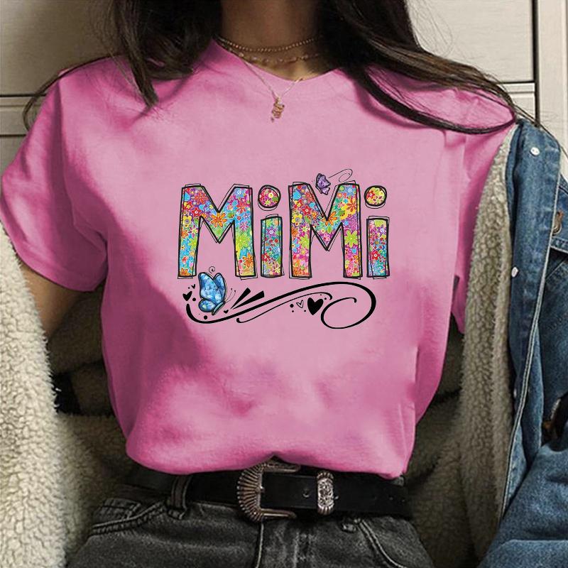 New Fashion Women's Mimi T-shirt Funny Butterfly Pattern Harajuku Shirt Summer Cool Women's T-shirt Shirt