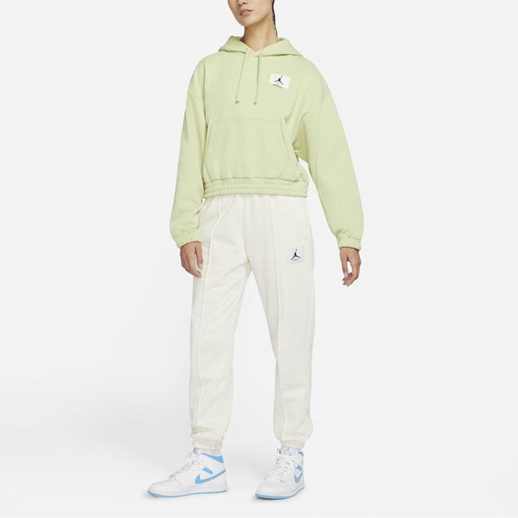 Jordan Esenciales Sudadera con capucha de punto casual recortada Tops para mujer Verde DD6999-371