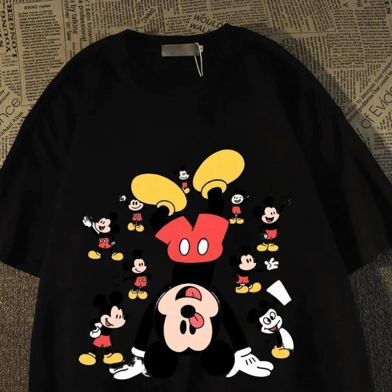 Retro Mickey Mouse and Friends Signature Unisexs Tshirt Pure Cotton Cartoon Character Casual