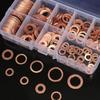 50/100/150/200/300/350/400pcs Copper Washer Gasket Nut and Bolt Set Flat Ring Seal Assortment Kit with Box /M8/M10/M12/M14 for Sump Plugs