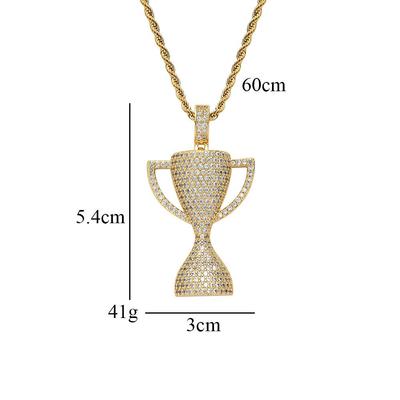 European & American Hip Hop Victory Trophy Pendant with Copper & Zircon
