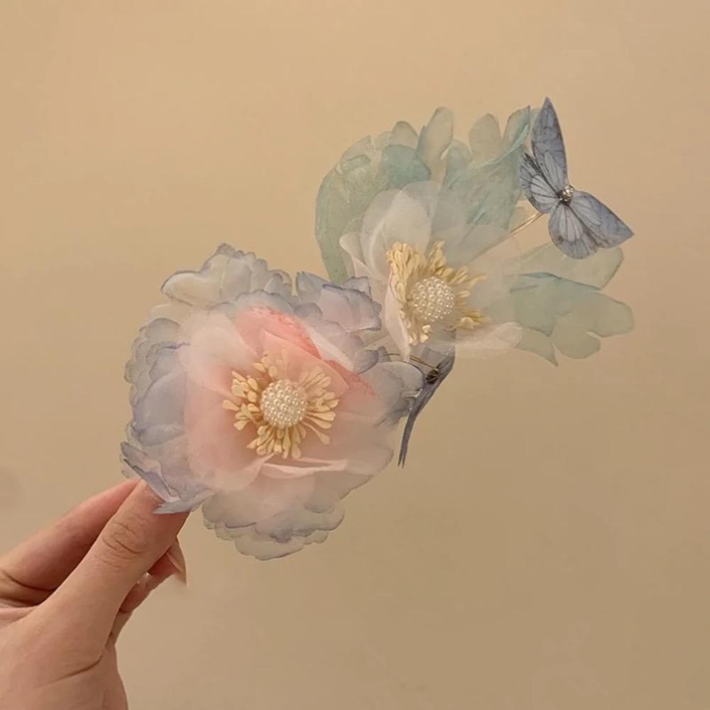 Flower Hair Claw Plastic Side Hairgrips Elegant Hairpins Parties