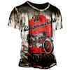 Vintage Motorbike Men's T-shirt Biker Beauty Graphic Tees Short Sleeve Round Neck Tops Oversized Tshirt Outdoor Party Streetwear