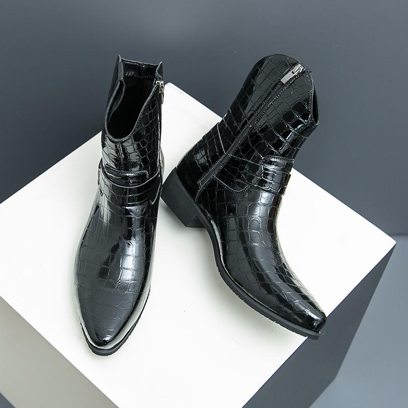 Pointed Toe Mens Chelsea Boots Comfortable Leather Ankle Boots Versatile Side Zipper Black Brown Mens Boots Leisure Walk Botas