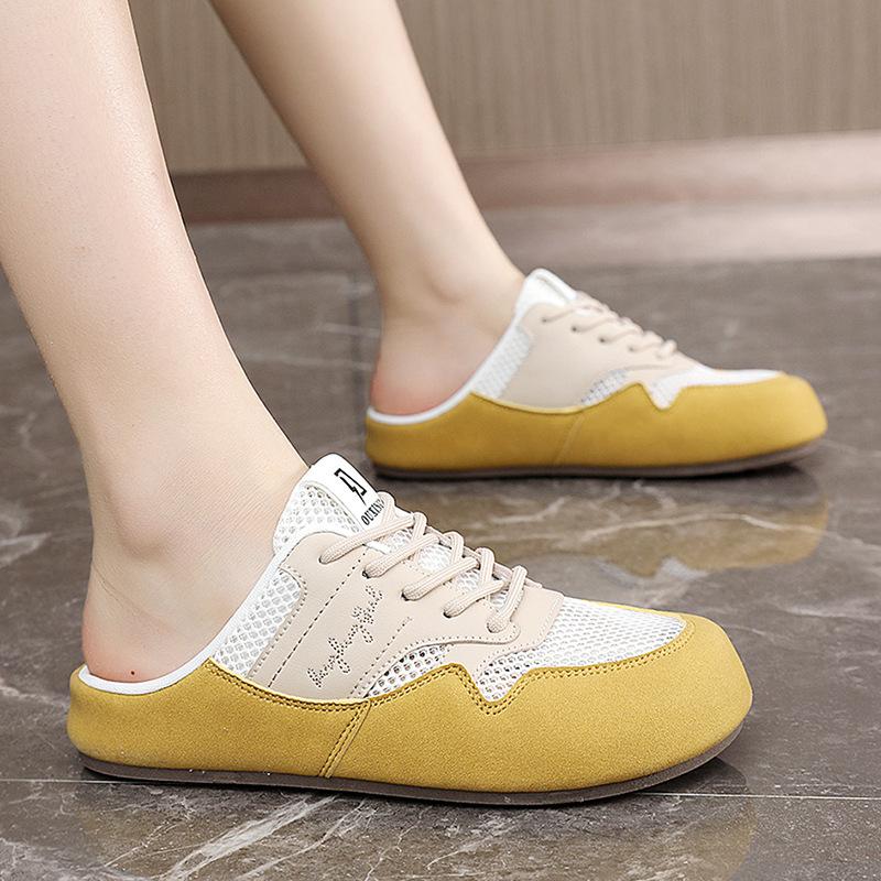 Fashion Women Slippers Summer New Versatile Casual Half Slippers Breathable Comfortable Outside Women Sandals Fashion Beach Shoes Women