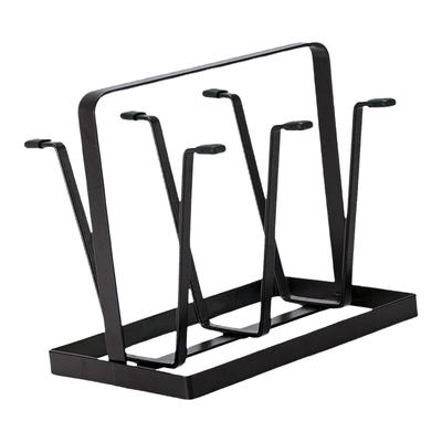 Suporte para copos de garrafa de aço, suporte para secagem, organizador de 6 ganchos para recipientes de vidro com pontas de borracha protetoras, ganchos