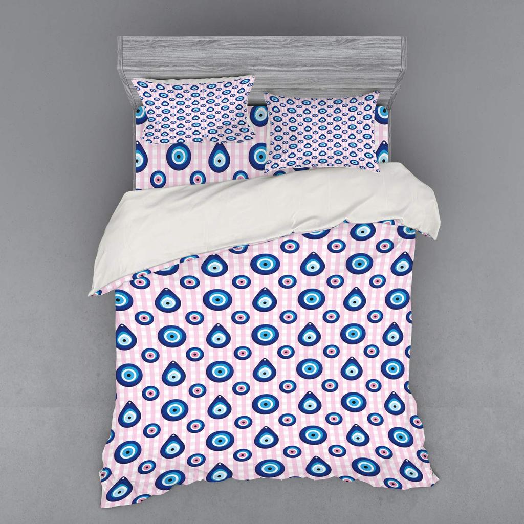 Evil Eyes Duvet Cover Sets For Teens Adults Exotic Bohemian Quilt Covers Bedroom Decor 2 Pillowcases 1 Duvet Cover No Comforter
