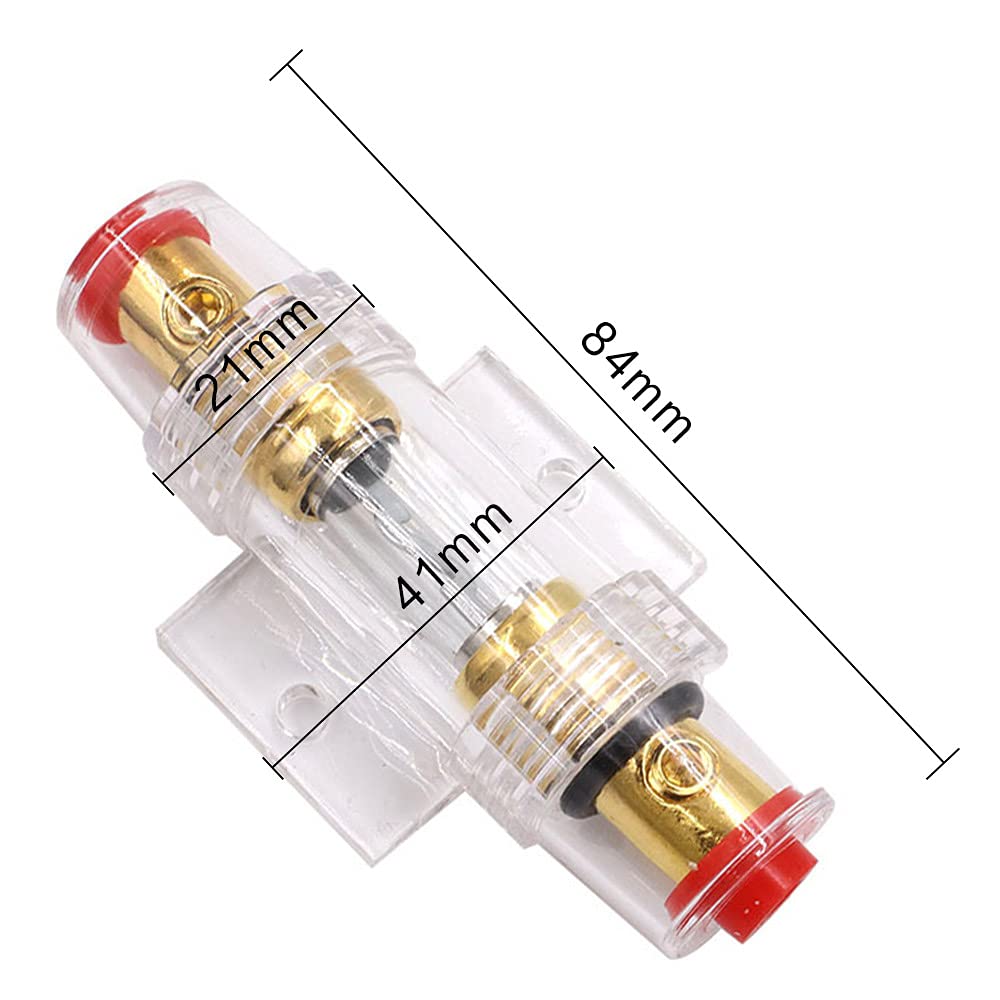 2pcs Fuse Holder Car Audio AGU Fuse Holder Car Audio Fuse Holder Car Audio with 60A Fuse Replacement