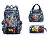 Dragon Ball Peripheral Cartoon Printed Backpack 3PCS Set Student School Bag Shoulder Bag Pencil Case Set