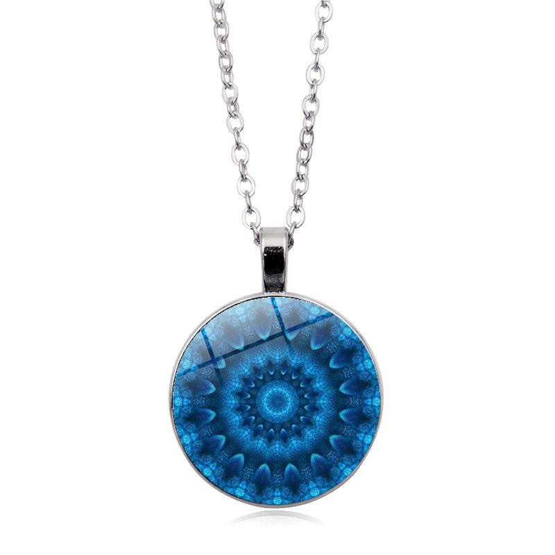 Mandala Levensbloem Tijd Dames Veelzijdige Mode Retro Hanger Ketting