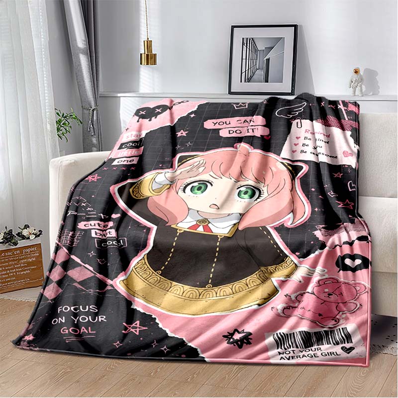 Spy x family cartoon and anime Print Flannel Blanket Ultra Soft Warm Throw For Bedroom Living Room Indoor Home Holiday Gift