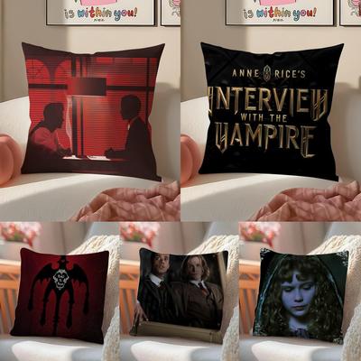 Romantic Tragic Film IInterview with the Vampire Cushion Cover Pillowcase Short Plush Invisible Zipper Room Sofa Cushion Cover
