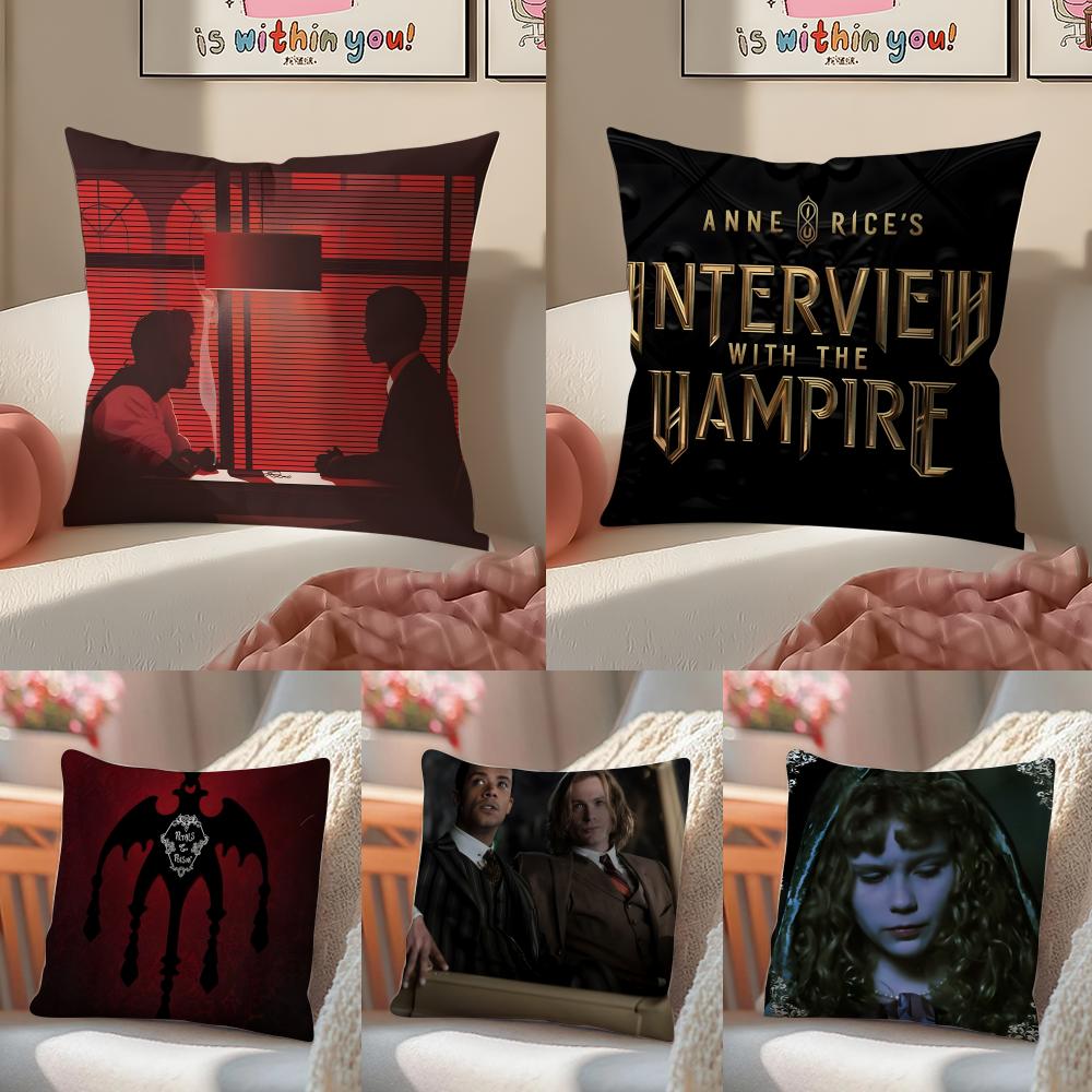 Romantic Tragic Film IInterview with the Vampire Cushion Cover Pillowcase Short Plush Invisible Zipper Room Sofa Cushion Cover