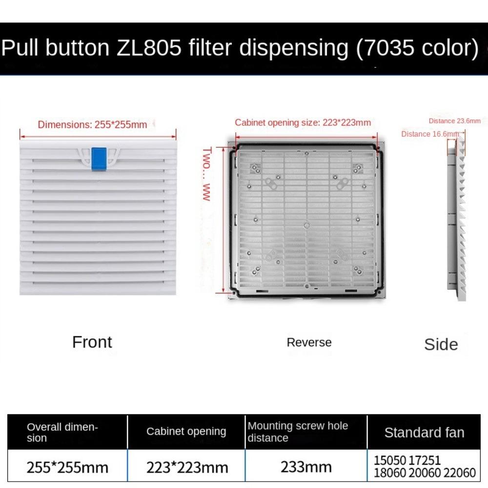 Air Ventilation System ABS Cabinet Ventilation Filter White Without Fan Fan Filter Louvers Blower Exhaust