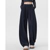 Plus Size High-Waist Casual Wide-Leg Pants for Women - Autumn/Winter Collection