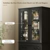 Mobile da Cucina, Credenza, Frontale in Acrilico, Cassetti, 76 x 40 x 182,5 cm, Nero