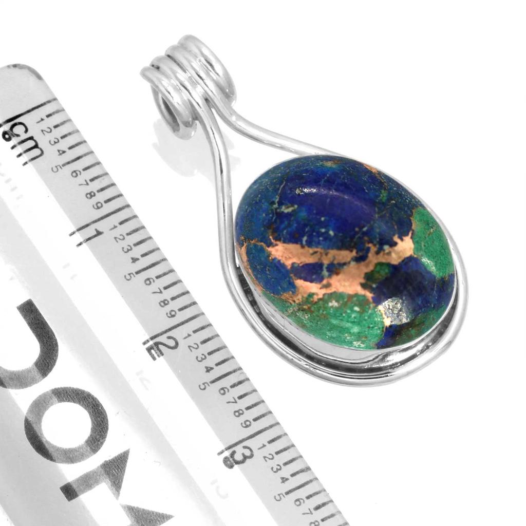 925 Sterling Silver Pendant Women Gemstone Handmade Jewelry Easter Gift Amazonite Angelite Blue Opal Botswana Agate Mohave Azurite Chrysocolla Fashion