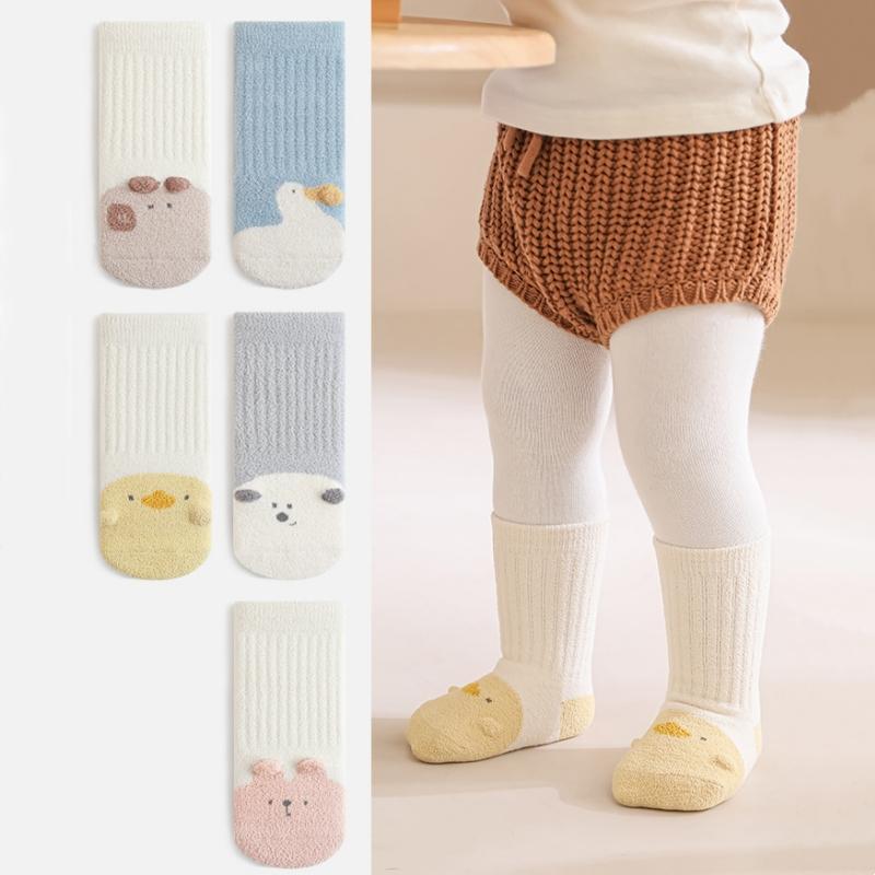 Newborn Socks Cartoon Children'S Socks Winter Warm Plus Velvet Baby Socks Indoor Kid Socks For Boys Girls Cartoon Children Sock