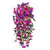 Artificial Hanging Petunia Flowers UV Resistant Faux Plants Fake Petunia Stripe Spring Summer Decor for Home Mantel Door Porch Patio Decoration