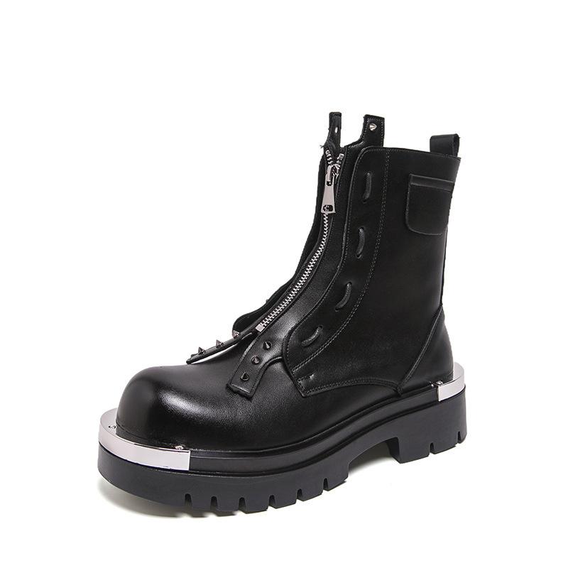 Medium and Long Boots Men's Large Size Martin Boots 2025 Autumn and Winter New Men's Big Head Platform Men's Boots Foreign Trade Men's Shoes