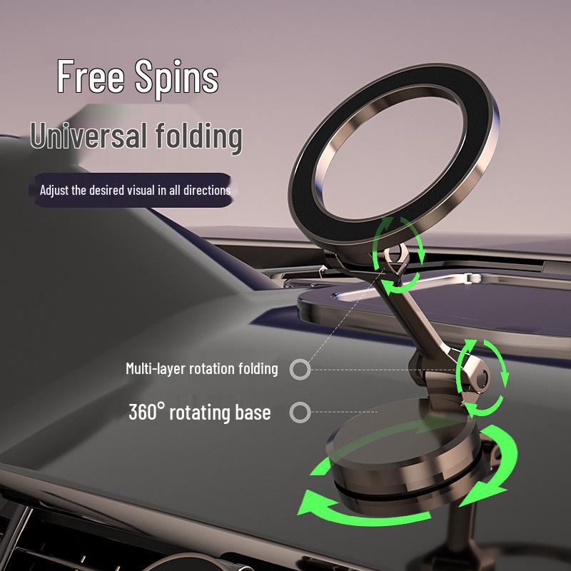 360° Rotating Magnetic Phone Holder – Compact, Multifunctional Stand for Home & Car