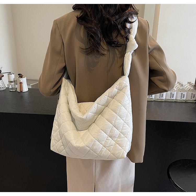 Casual Cotton Shoulder Bag With Standup Pouch For Daily Outings