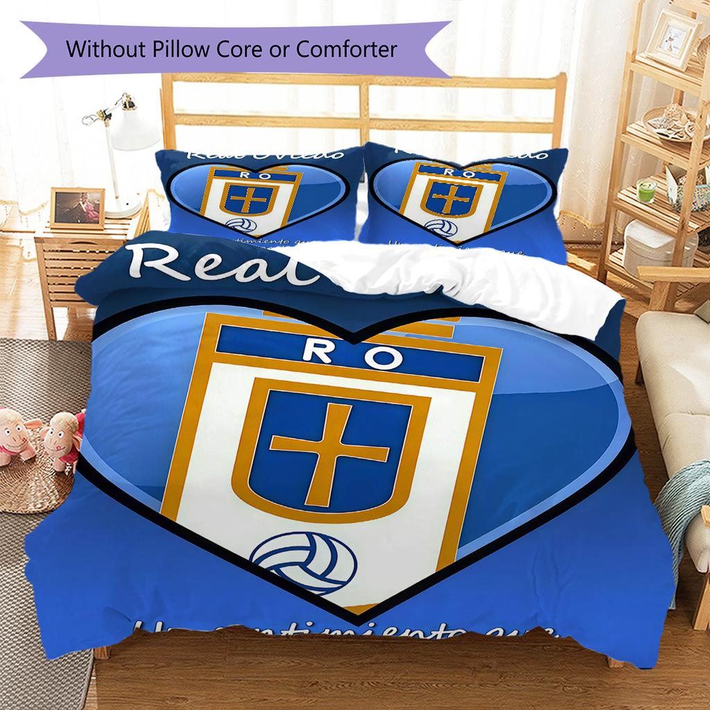 Set Copripiumino Trapuntato Real Oviedo Federa Decorazione per la Casa Regalo di Compleanno (1 * copripiumino + 2 * federa, senza nucleo)