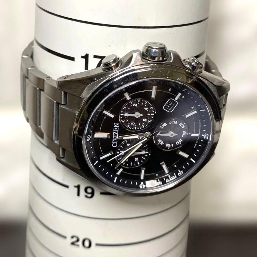 Used [Working item] CITIZEN/Citizen Solar E820 Black Dial Titanium Lightweight