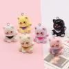Colorful 3D Cartoon Kitten Keychain Pendant - Resin Jewelry Accessory