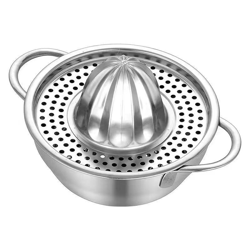 Stainless Steel Manual Juicer with Filter for Citrus and Small Pot for Noodles