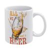 1pc 11oz White Ceramic Mug with Double-Sided Print for Beer Fans, Fun Daily Drinking Cup, Perfect Gift for Friends, Coworkers or Family