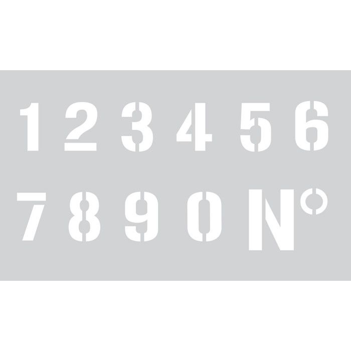 Pochoir 12 x 20 cm - Chiffres n°2