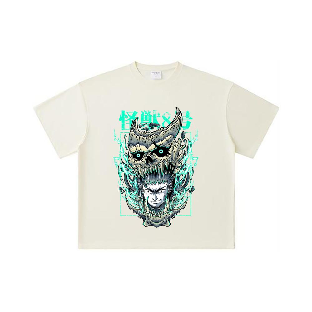 

260 GSM Double Yarn 32 Count 100% Cotton Kaiju No 8 V19 Kafka Print Unisex Heavy Cotton T Shirt S