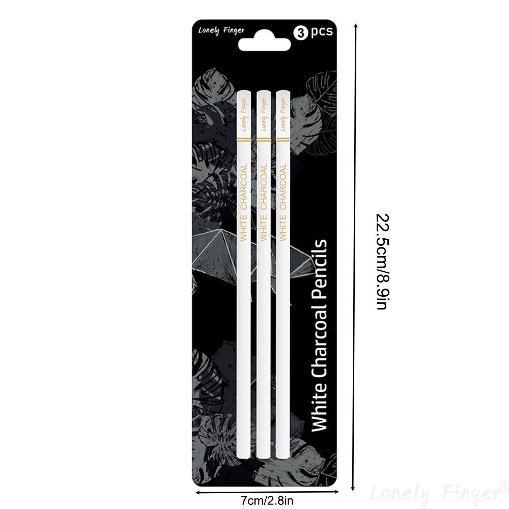 White Charcoal Pencils Set, Sketch Highlight White Pencils for Drawing, Sketching, Shading, Blending, Chalk Pencils for Artists