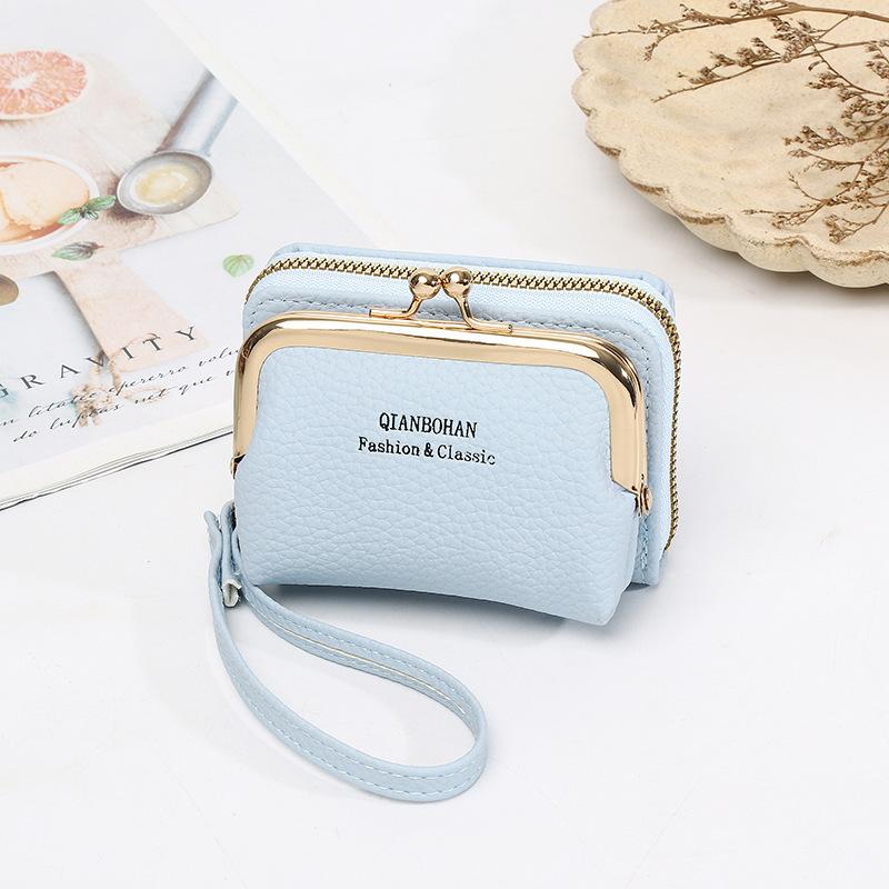 2026 Newest Women's Wallet Wrist Strap Short Coin Purse Card Holder Korean Style Coin Clip Bag Multi-Card Slot