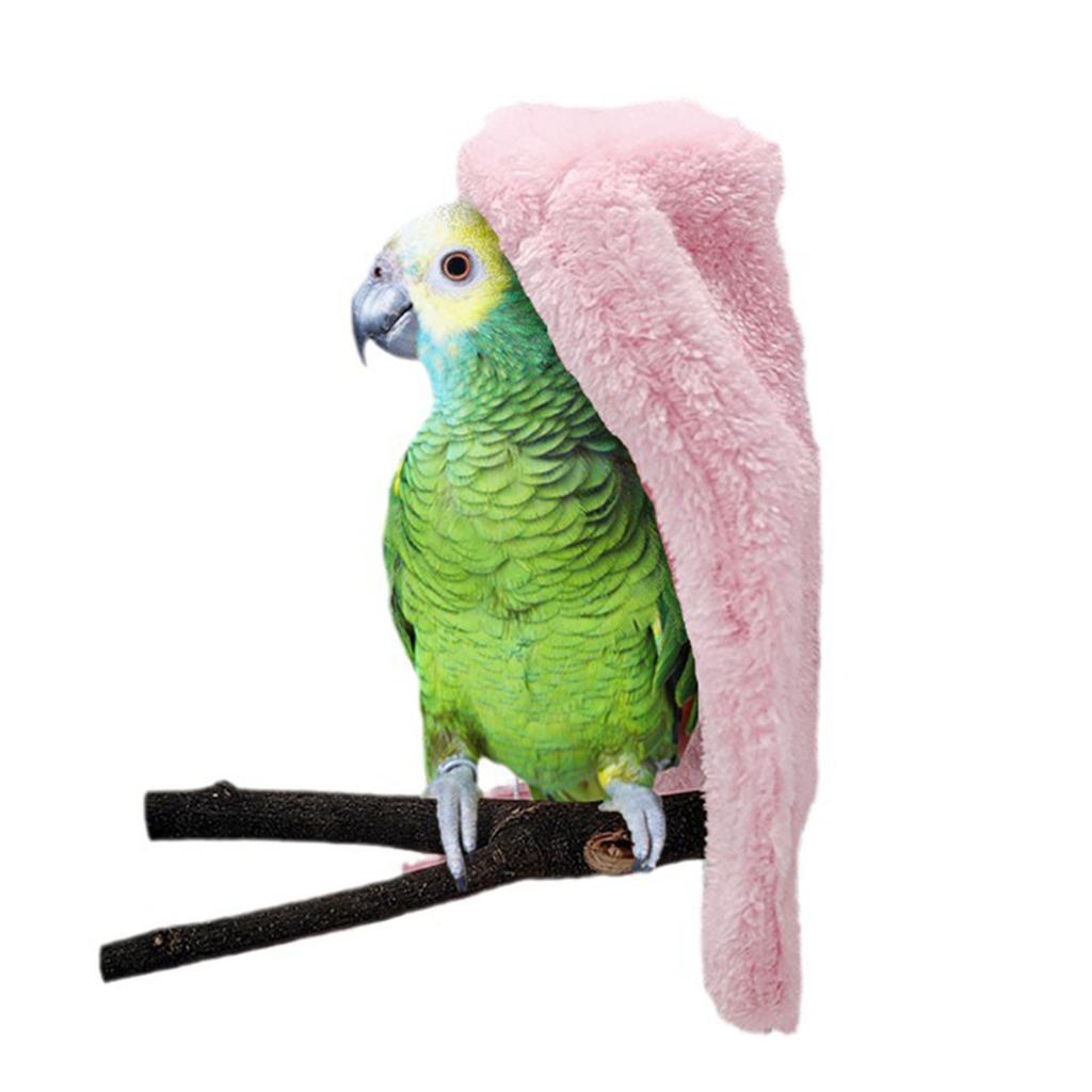 Corner Fleece Bird Blanket Comfortable Warm Bird Shelter Bed Parrot Blanket for Autumn Winter Small