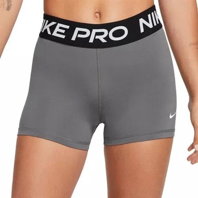 Nike Pro Logo Elastic Waist Slim Fit Sports Shorts Women Shorts Slate-Gray CZ9857-068