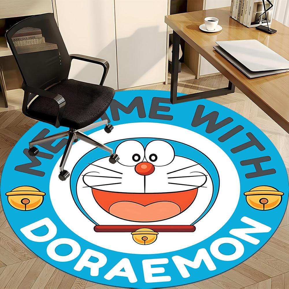 Doraemon Office Round Area Rug, Indoor Mat Suitable For Office,Bedroom Living Room Home Decor, Room Deco A0908175