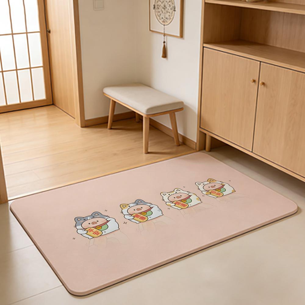 Anime  L-LuLu Floor Mat Absorbent Floor Mat Non-Slip Entrance Rug for Bathrooms Restrooms and Toilets