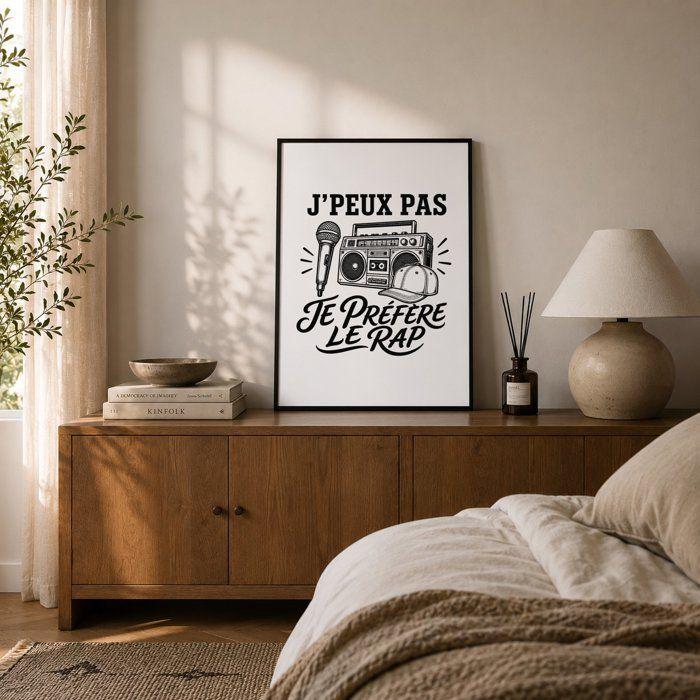 Affiche - PLANETEE - J'peux pas minimaliste - Texte Rap - Papier photo 310 g/m² - Finition perlée