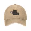 Blob Cat Black  Ace Baseball Cap Sun Caps Luxury Cap Golf Wear Custom Hat Womens Golf Wear Unisexs