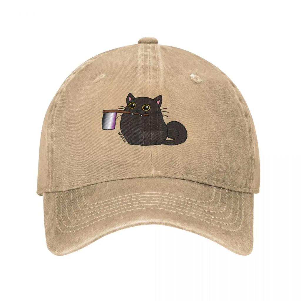 Blob Cat Black  Ace Baseball Cap Sun Caps Luxury Cap Golf Wear Custom Hat Womens Golf Wear Unisexs